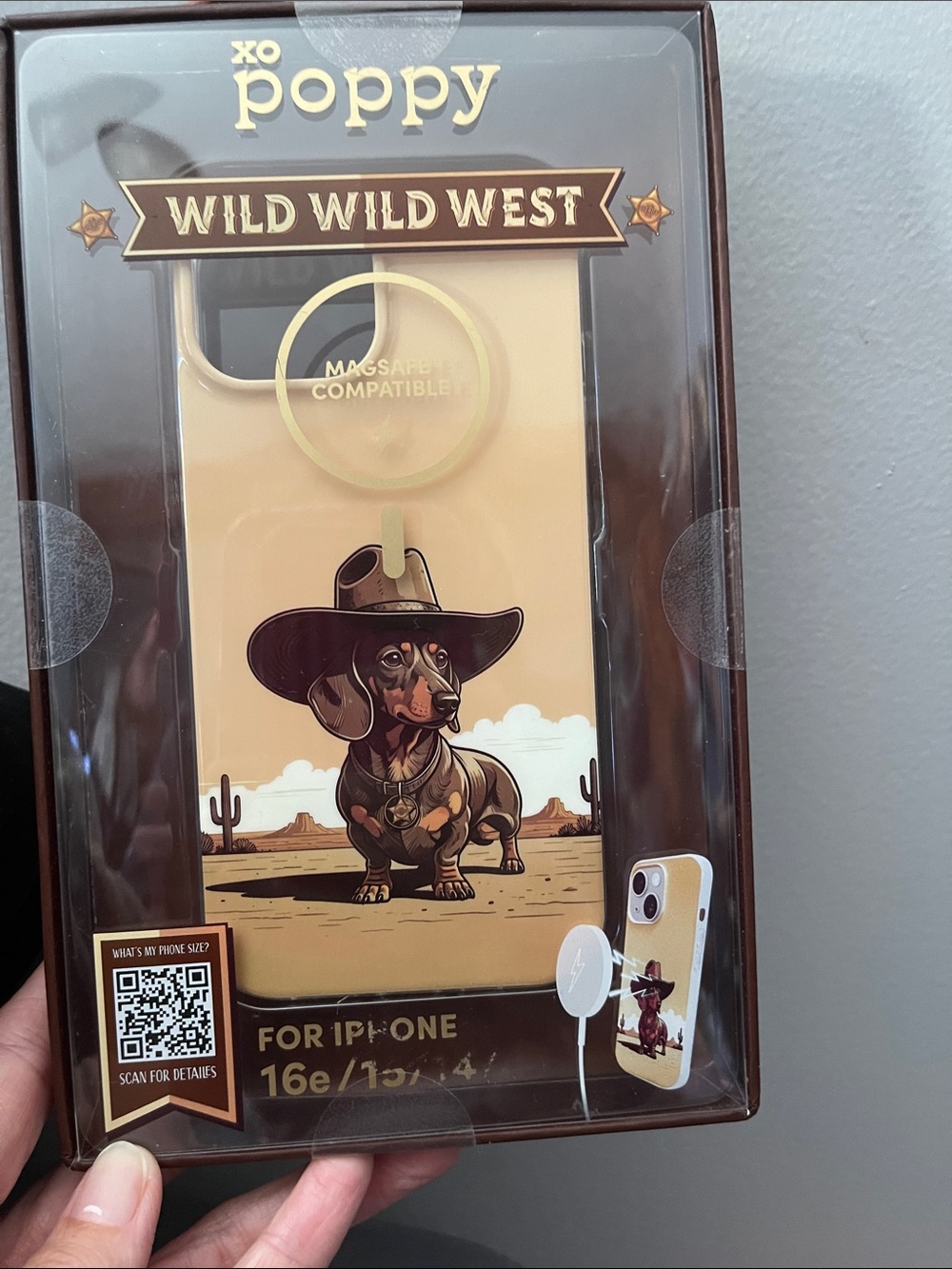 Apple Tan Wild West Dachshund iPhone Case (MagSafe Compatible)